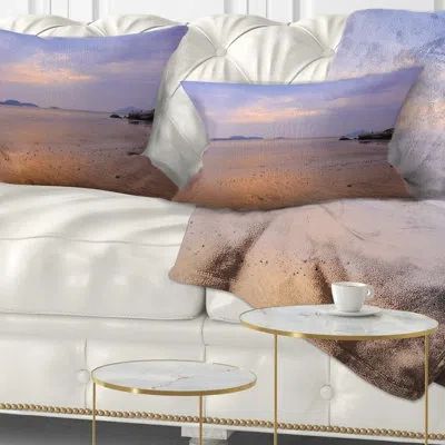 Design Art Landscape Printed Sunset At Lung Kwu Tan Coastline Lumbar Pillow