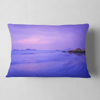 Design Art Landscape Printed Sunset At Lung Kwu Tan Coastline Lumbar Pillow