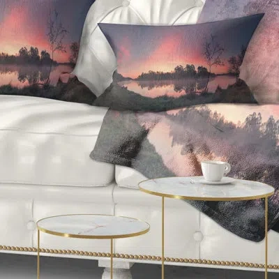 Design Art Landscape Printed Tinged Spring Mountains Throw Pillow
