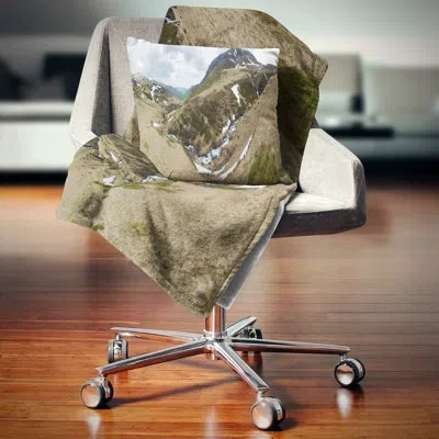 Design Art Landscape Printed Wild Sprint Mountain Panorama Pillow In White;green