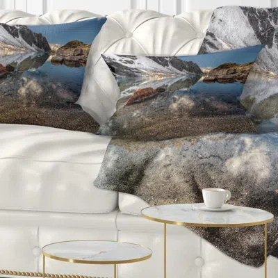 Design Art Landscape Sapphire Mountain Lake View Lumbar Pillow