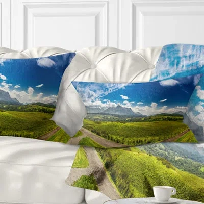 Design Art Landscape Scottish Highlands Panoramic View Lumbar Pillow