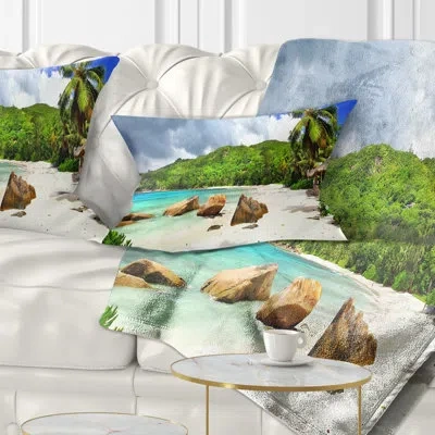 Design Art Landscape Seychelles Islands Wide Panorama Lumbar Pillow