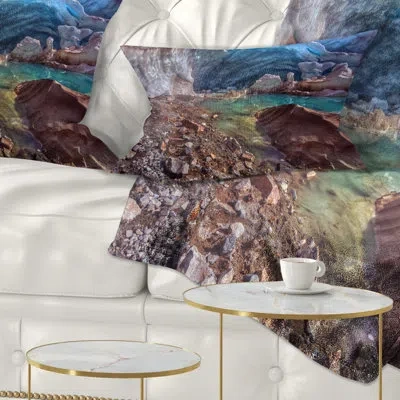 Design Art Landscape Stylish And Colorful Glacier Cave Lumbar Pillow