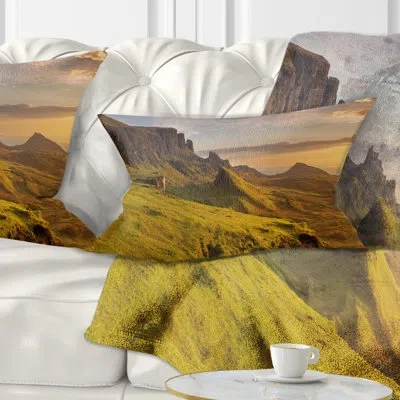 Design Art Landscape Sunrise At Quiraing Scotland Lumbar Pillow
