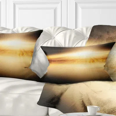 Design Art Landscape Sunset With Views On The Lake Lumbar Pillow