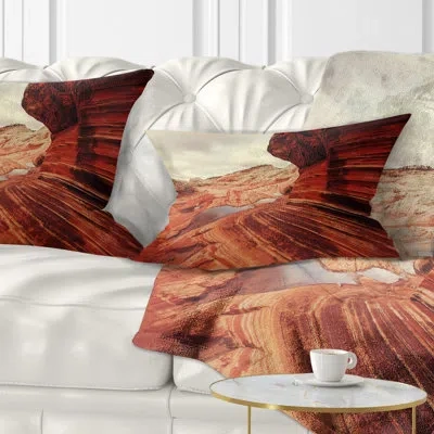 Design Art Landscape Vermillion Cliffs At Dawn View Lumbar Pillow