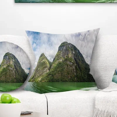 Design Art Landscape View To Sognafjord In Norway Throw Pillow