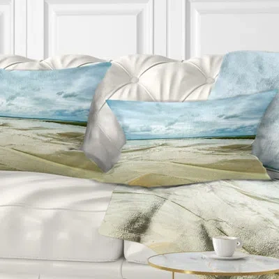 Design Art Landscape Wall Low Tide In Mont Saint Normandy Lumbar Pillow