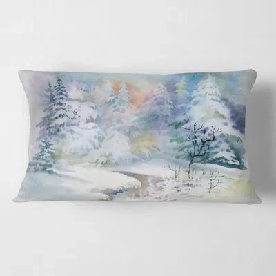Design Art Landscape With Snowy River I Rectangular Pillow Cover & Insert