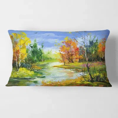 Design Art Landscape With The Wood River Rectangular Pillow Cover & Insert