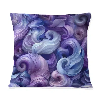 Design Art Lavender Fluid Dreams Ii - Modern Throw Pillow In Purple