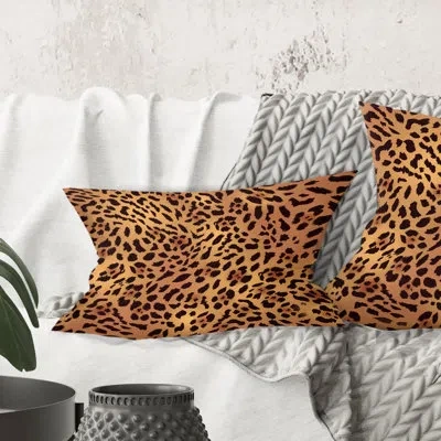 Design Art Leopard Fur Safari Iii - Mid-century Modern Printed Throw Pillow