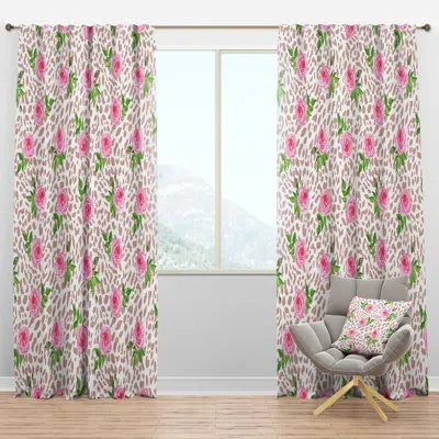 Design Art Leopard Fur Safari Iv - Abstract Curtain - Velvet Room Darkening - 1 Panel