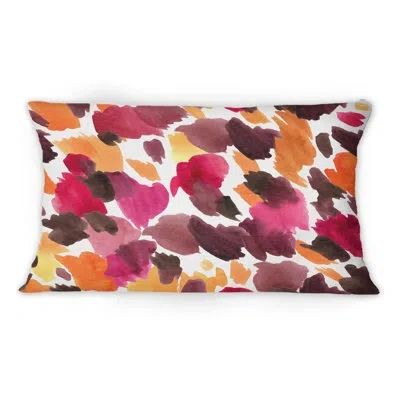 Design Art Leopard Skin In Pink Orange And Yellow -1 Modern Printed Throw Pillow