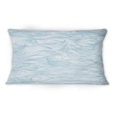 Design Art Light Blue Marble Pattern -1 Patterned Printed Throw Pillow