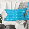 Design Art Light Blue Wave Pattern - Mid-century Modern Printed Throw Pillow In Blue