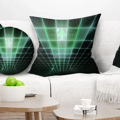 Design Art Light Green Bat On Radar Screen - Abstract Printed Pillow