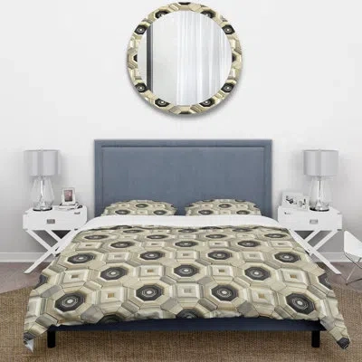 Design Art Light Grey Midcentury - Midcentury Duvet Cover Set In Gray