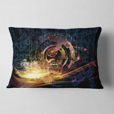 Design Art Lights Of Gears - Abstract Printed Pillow
