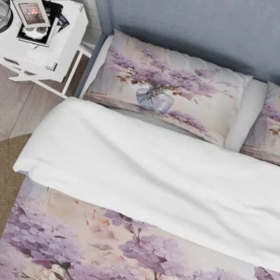 Design Art Lilacs Lavender Serenade Ii - Lilacs Duvet Cover Set - Microfiber Polyester In Purple