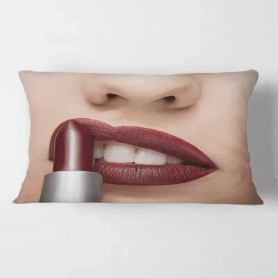 Design Art Lipstick Getting Applyed On Lips Rectangular Pillow Cover & Insert