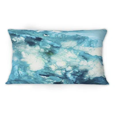Design Art Liquid Blue Universe - Modern Printed Throw Pillow 1
