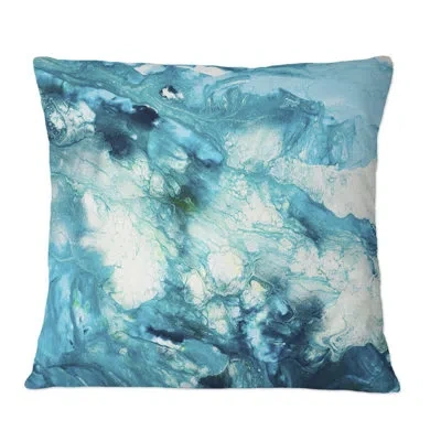 Design Art Liquid Blue Universe - Modern Printed Throw Pillow