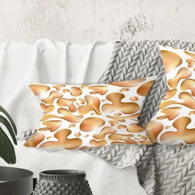 Design Art Liquid Gold I - Mid-century Modern Printed Throw Pillow