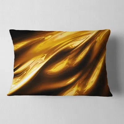 Design Art Liquid Gold Texture Pattern - Abstract Printed Pillow