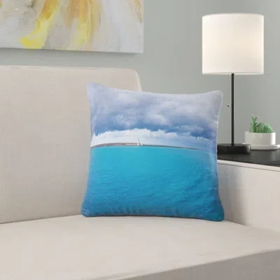 Design Art Livorno Port Lighthouse - Sea & Shore Printed Pillow