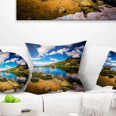 Design Art Long View Of Seven Rila Lakes Landscape Printed Pillow