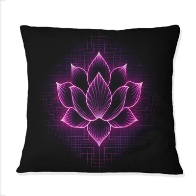 Design Art Lotus Magical Luminescent Blossoming Iv - Lotus Printed Throw Pillow In Pink
