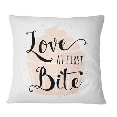 Design Art Love At First Bite - Traditional Printed Throw Pillow In Black;pink