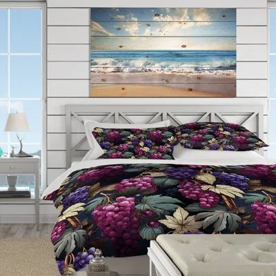 Design Art Lush Vineyards Tropical Pattern I Bedding In Green;purple