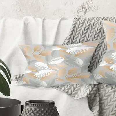 Design Art Luxury Geometric Fall Leaves Pattern - Modernprintedthrowpillow