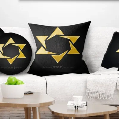 Design Art Luxury Golden Star - Abstract Printed Pillow