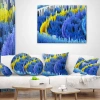 Design Art Macro Render Structure Blue Yellow - Abstract Printed Throw Pillow