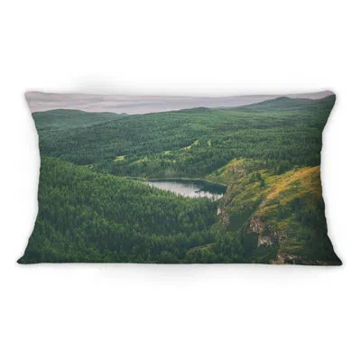 Design Art Majectic Mountain View In Russia - Lake House Printed Throw Pillow