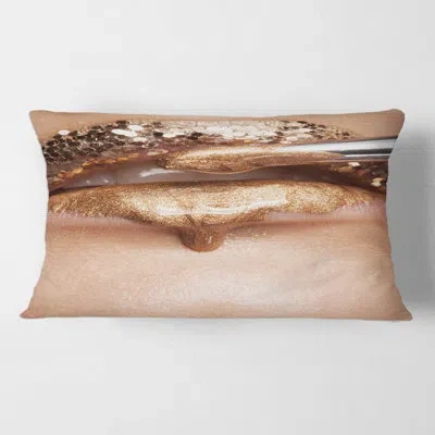 Design Art Makeup And Lipstick On The Face Of A Beautiful Model Rectangular Pillow Cover & Insert