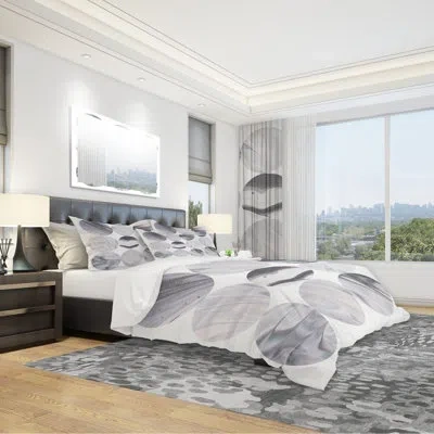 Design Art Marble Iii Geometric Duvet Cover Set In Gray