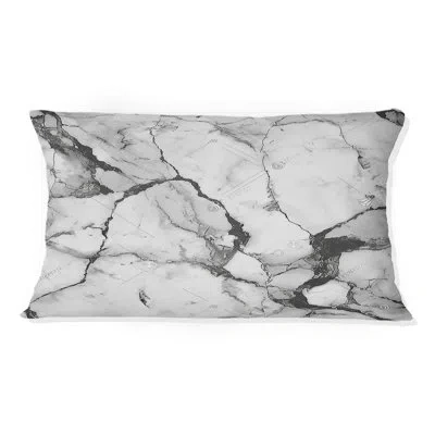 Design Art Marble Throw Pillow In Gray