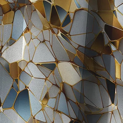 Design Art Marble White And Gold Geometric Glam I - Abstract Marble Marble Blackout Curtain - 1 Panels In White;gold