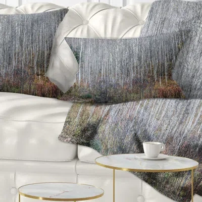 Design Art Maroon Bells Mountain View - Forest Printed Throw Pillow