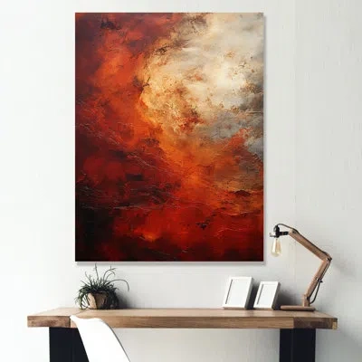 Design Art Maroon Mars Mystery Planet On Canvas Print In Wrapped Canvas