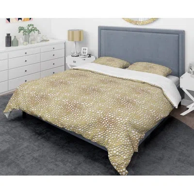 Design Art Maze Mid-century Duvet Cover Set In Brown