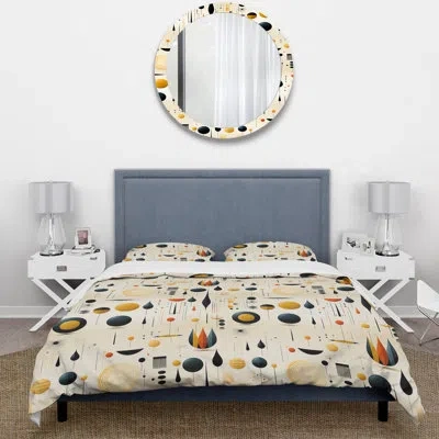 Design Art Mcm Graphic Artistry Duvet Cover Set In Black;yellow