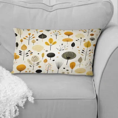 Design Art Mcm Minimalist Revival - Throw Pillowabstract Coral Reef Multicolor Azure - Throw Pillow In Black;yellow