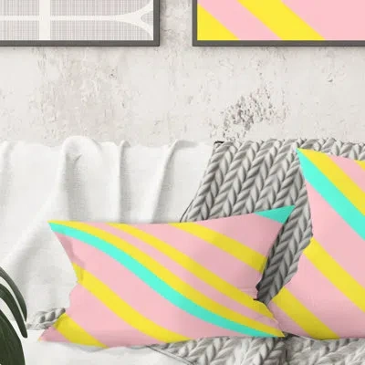 Design Art Memphis Retro Neon Pattern - Mid-century Modern Printed Throw Pillow