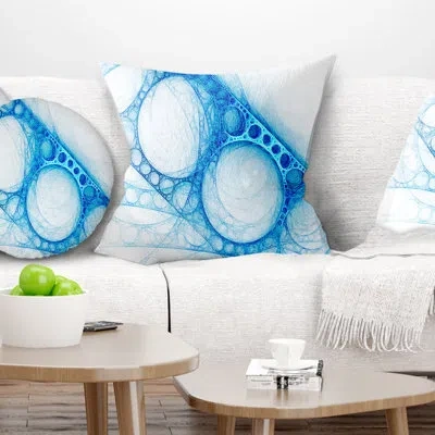 Design Art Metal Construction - Abstract Printed Pillow In Blue